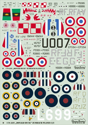 ModelMaker Decals D48170 Jan &amp;quot;Donald Duck&amp;quot; Zumbach Planes 1/48 – immagine 2