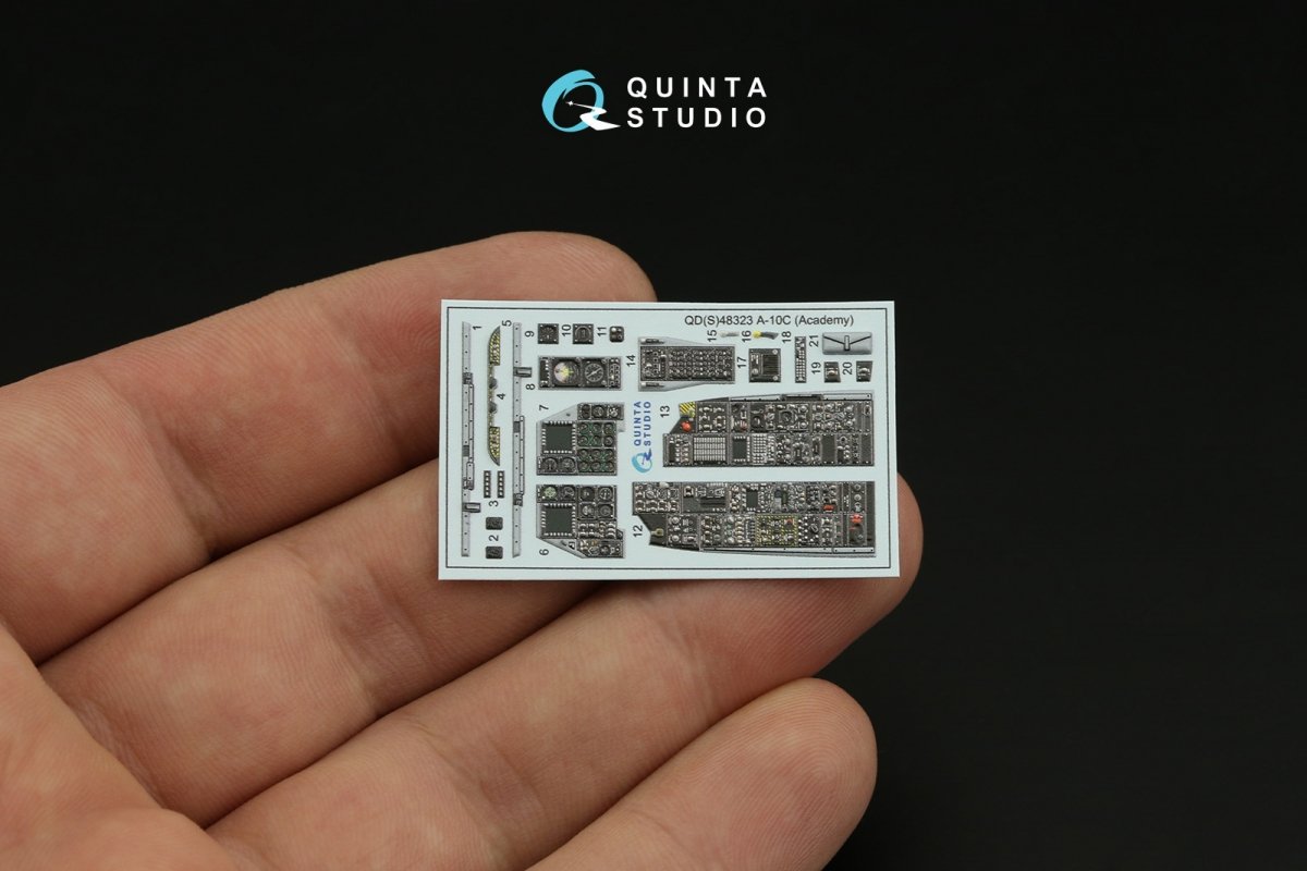 Quinta Studio QDS-48323 A-10C 3D-Printed &amp;amp; coloured Interior on decal paper (Academy) (Small version) 1/48 – immagine 4