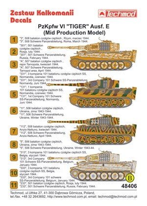 Techmod 48406 - Pz.Kpfw.VI Tiger Ausf.E (Mid Production Model) 1/48 – immagine 2
