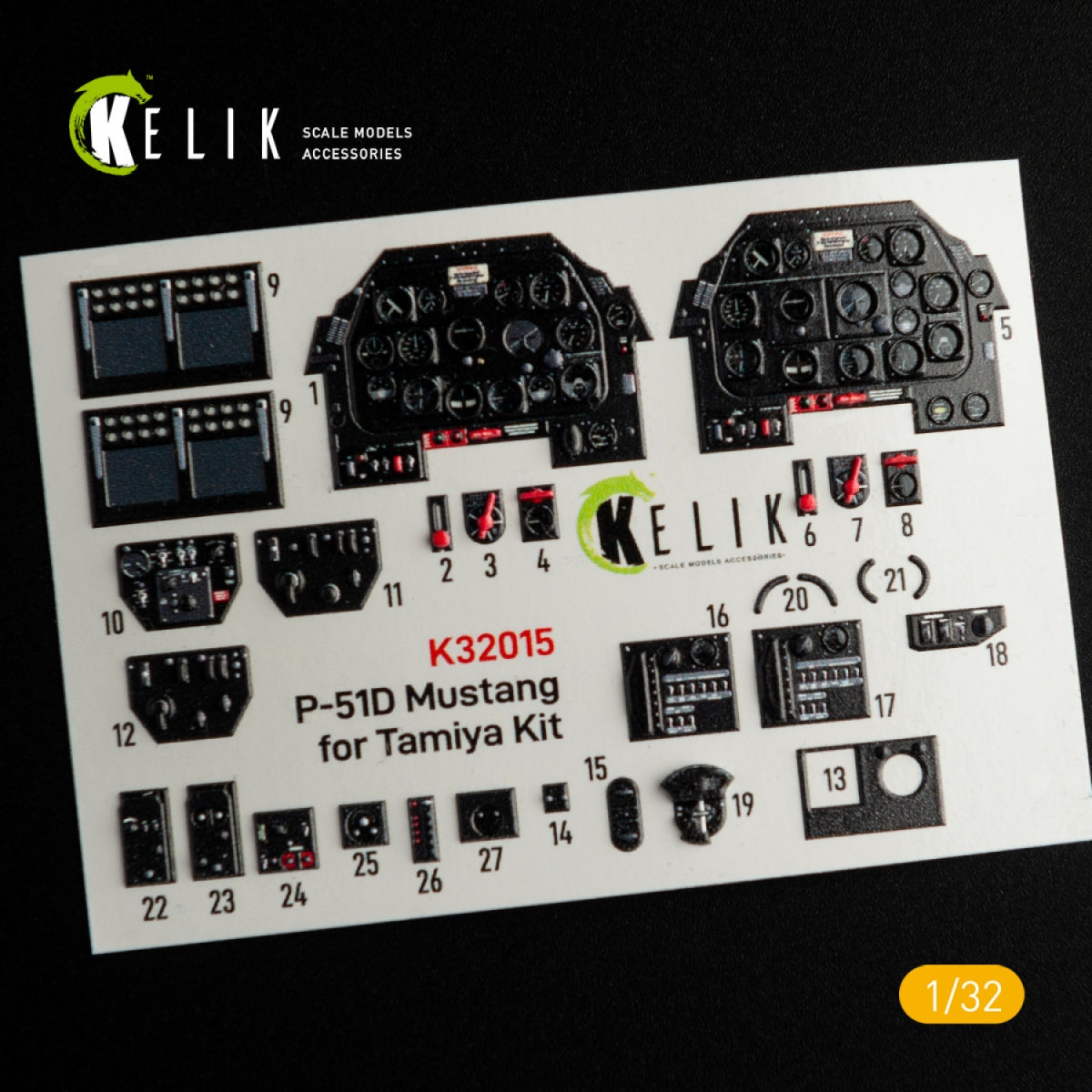 KELIK K32015 P-51D MUSTANG - INTERIOR 3D DECAL FOR TAMIYA KIT 1/32 – immagine 2