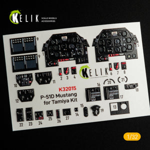 KELIK K32015 P-51D MUSTANG - INTERIOR 3D DECAL FOR TAMIYA KIT 1/32 – immagine 2