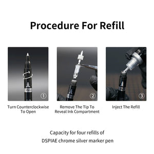 DSPIAE CR-10 Chrome Silver Refill For Markers (10ml) – zdjęcie 4