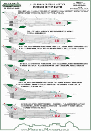 ModelMaker Decals D48151 MiG-21 in Polish service exclusive edition part II 1/48 – immagine 2