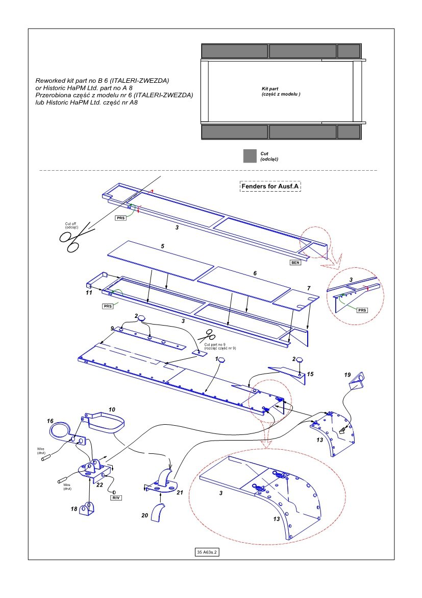 Aber 35A063 Ailes pour Panzer I, Ausf.A et B (1/35) – image 5