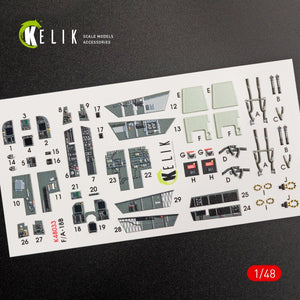KELIK K48033 F/A-18B &amp;quot;HORNET&amp;quot; INTERIOR 3D DECALS FOR KINETIC KIT 1/48 – immagine 2