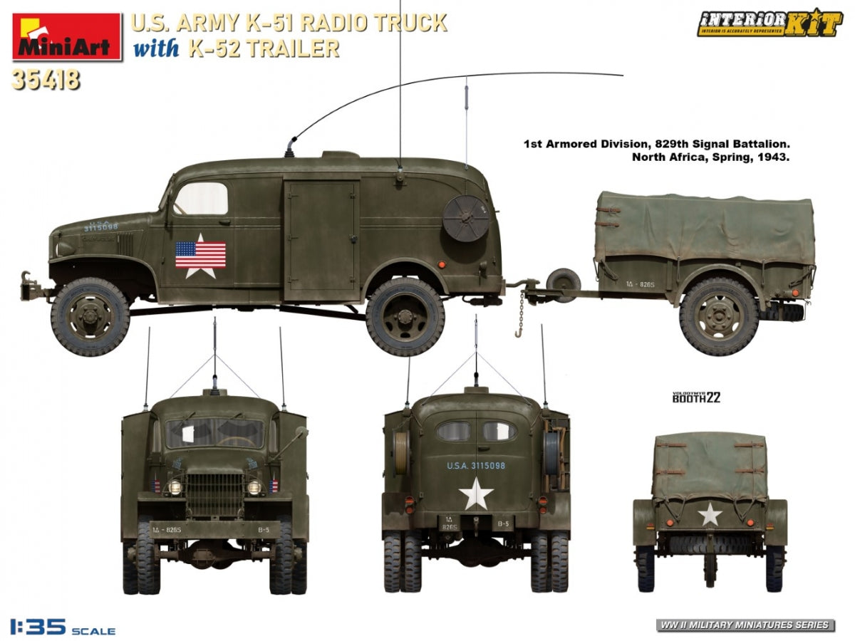 MiniArt 35418 US ARMY K-51 RADIO TRUCK WITH K-52 TRAILER. INTERIOR KIT 1/35 – Bild 13