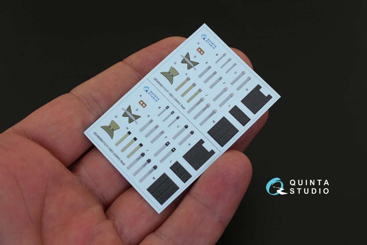 Quinta Studio QD48090 F-15E 3D-Printed &amp;amp; coloured Interior on decal paper (for GWH kit) 1/48 – immagine 5