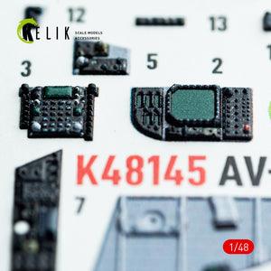 Kelik K48145 AV-8B Harrier - interior 3D decals for Hasegawa kit 1/48