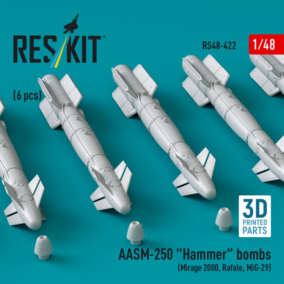 RESKIT RS48-0422 AASM-250 "Hammer" (6 pcs) (3D Printed) 1/48