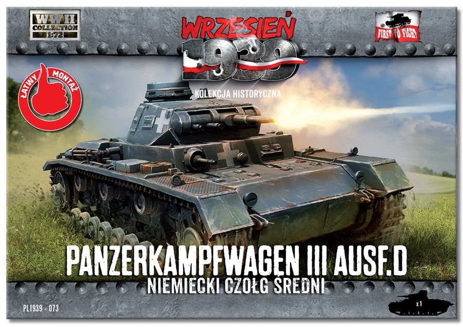 First to Fight PL073 Panzerkampfwagen III Ausf. D. Niemiecki czołg średni 1/72 – immagine 2