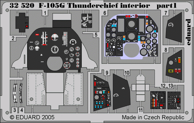 Eduard 32520 F-105G interior 1/32 TRUMPETER – immagine 5
