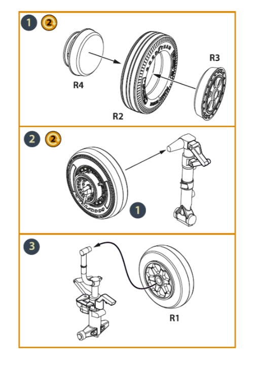Clear Prop! CPA72164 F-86A wheel set type 2 for CP kits 1/72 – Bild 3