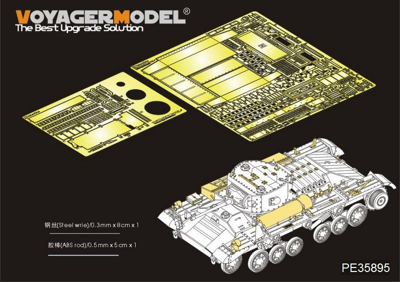 Maquette Voyager PE35895 Char d'infanterie britannique Valentine Mk.II/IV de la Seconde Guerre mondiale (modèle de base pour Tamiya au 1/35)