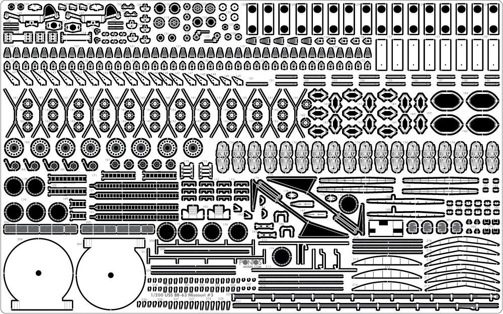 Pontos 22004F1 USS BB-61 Iowa 1944 Detail Up Set (Without wooden deck) 1/200 – imagen 8