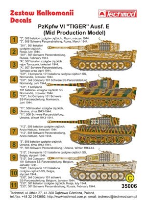 Techmod 35006 - Pz.Kpfw.VI Tiger Ausf.E (Mid Production Model) 1/35 – image 2