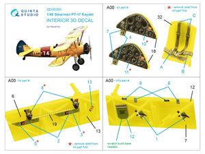 Quinta Studio QD48360 Stearman Pt-17 Kaydet 3D-Printed &amp;amp; coloured Interior on decal paper (Revell) 1/48 – immagine 2