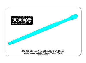 Aber 35L-326 Germ.75mm barrel for Pz VI F2 or G without muzzle brake Fit to Dragon models: 6360; 6363; 6594; 1/35 – immagine 2