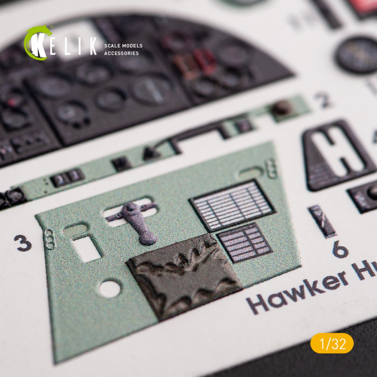 KELIK K32012 HAWKER HURRICANE MK.IIB - INTERIOR 3D DECAL FOR REVELL KIT 1/32 – immagine 3
