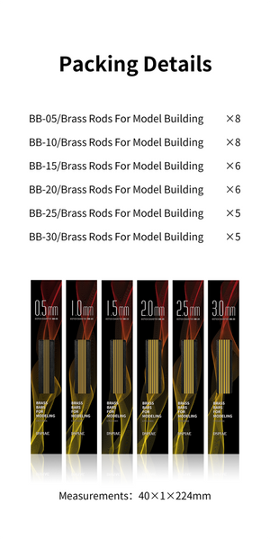 DSPIAE BB-2.5 Brass Rods For Model Building 2.5mm (5 PCS) / pręty miedziane – immagine 6