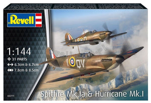 Revell 03771 Supermarine Spitfire Mk.Ia - Hawker Hurricane Mk.I 1/144 – immagine 3