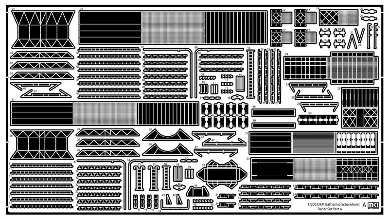 MK1 Design MS-20020 DKM Battleship SCHARNHORST RADAR &amp;amp; MAST PARTS for Trumpeter 1/200 – immagine 8