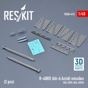 RESKIT RS48-0413 R-40RD (AA-6 ACRID) MISSILES (2 PCS) 1/48 – imagen 2