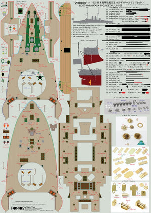 Pontos 23008F1 IJN MIKASA 1905 Detail Up Set 1/200 – immagine 13