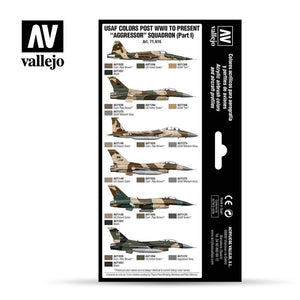 Vallejo 71616 USAF colors post WWII to present Aggressor Squadron Part I 8x17ml – immagine 2