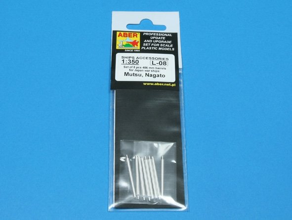Aber 350L-08 Set of 8 pcs 406 mm barrels for Japanese ships Mutsu and Nagato 1/350 – Bild 4