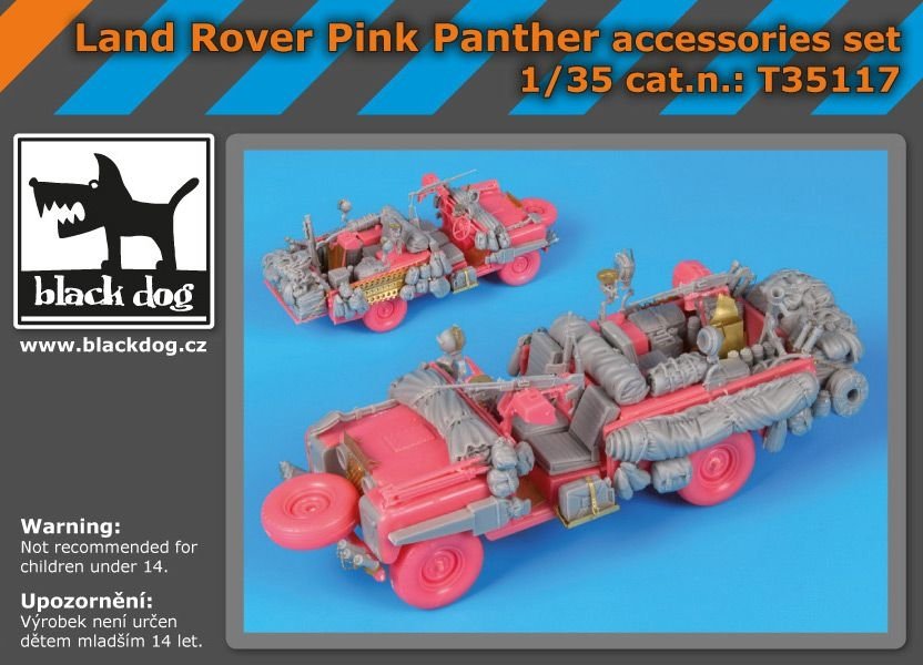 Ensemble d'accessoires Black Dog T35117 Land Rover Pink Panther 1/35
