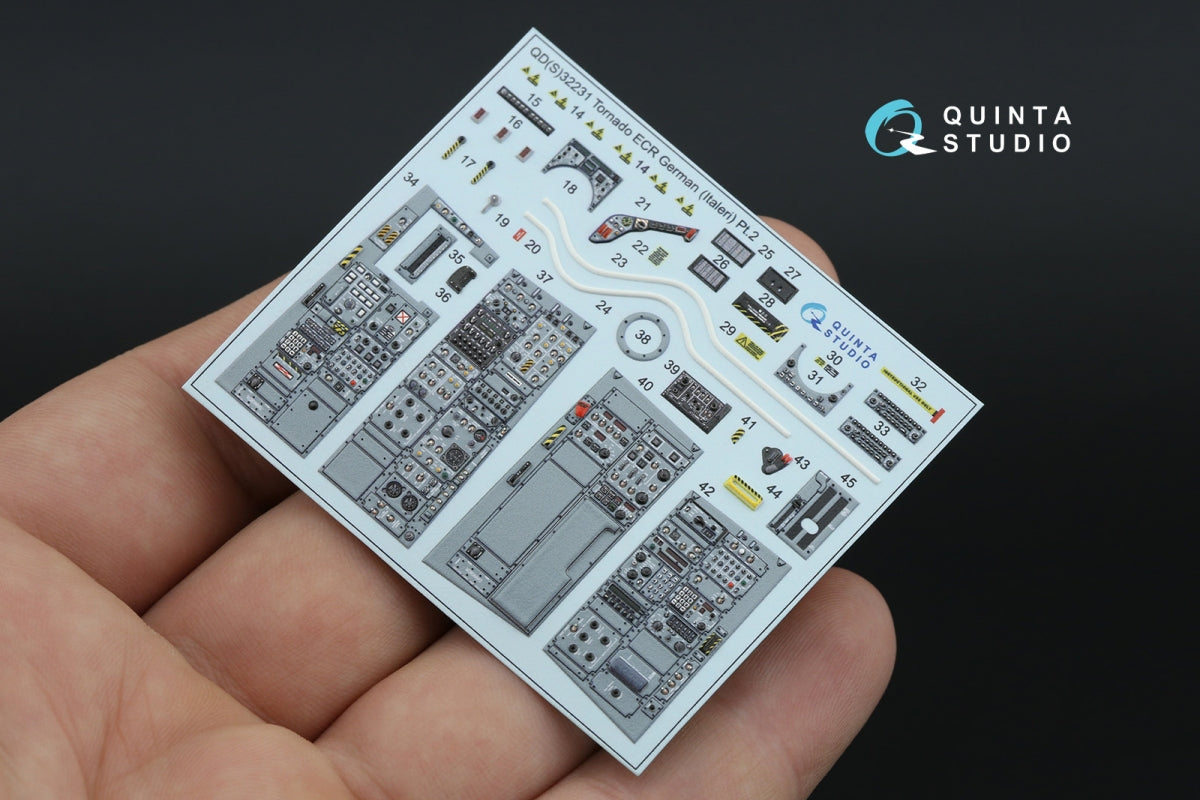 Quinta Studio QDS+32231 Tornado ECR German 3D-Printed &amp;amp; coloured Interior on decal paper (Italeri) (Small version) (with 3D-printed resin parts) 1/32 – immagine 8