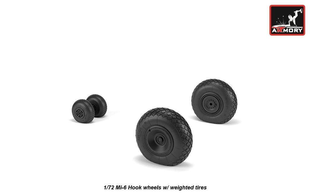 Armory Models AW72058 Mil Mi-6 Hook wheels w/ weighted tires 1/72 – immagine 3