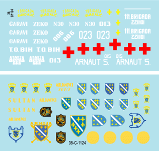 Star Decals 35-C1124 ARBiH (Muslim). T-34/85, M18 Hellcat, T-55/Hellcat, M-84, M-60PB, M53/59 Praga, PT-76B, M47 Patton 1/35 – immagine 3