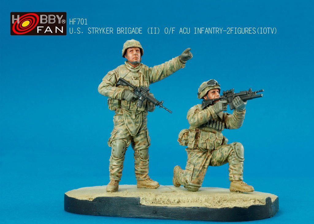 Hobby Fan HF701 U.S. STRYKER BRIGADE (II) O/F ACU INFANTRY-2FIGURES/W(IOTV)
