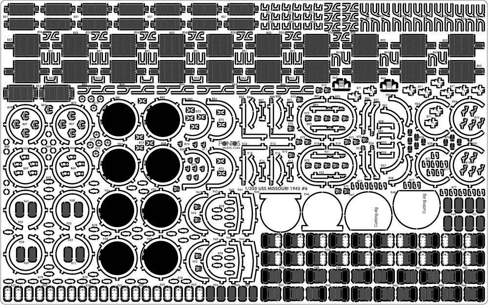 Pontos 37026FB USS BB-63 Missouri 1945 Advanced Detail Up Set (Deck Blue 20B stained wooden deck) 1/350 – immagine 19