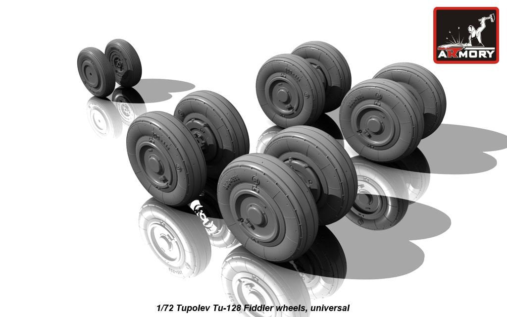 Armory Models AW72041 Tupolev Tu-128 Fiddler wheels 1/72 – immagine 2