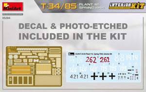 MiniArt 35294 T-34/85 PLANT 112. SPRING 1944. INTERIOR KIT 1/35 – zdjęcie 2
