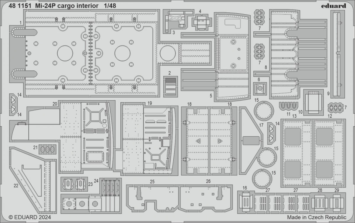 Intérieur cargo Eduard 481151 Mi-24P TRUMPETER 1/48