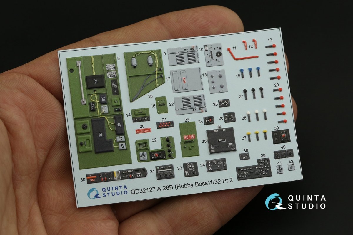 Quinta Studio QD32127 A-26B 3D-Printed &amp;amp; coloured Interior on decal paper (Hobby Boss) 1/32 – Bild 3
