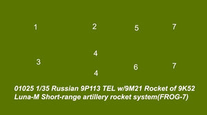 Trumpeter 01025 Russian 9P113 TEL w/9M21 Rocket of 9K52 Luna-M Short-range artillery 1/35 – Bild 7