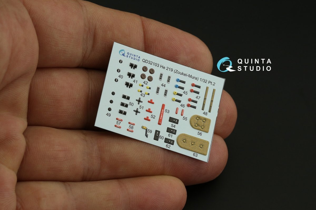 Quinta Studio QD32103 He 219 3D-Printed &amp;amp; coloured Interior on decal paper ( ZM SWS ) 1/32 – immagine 11