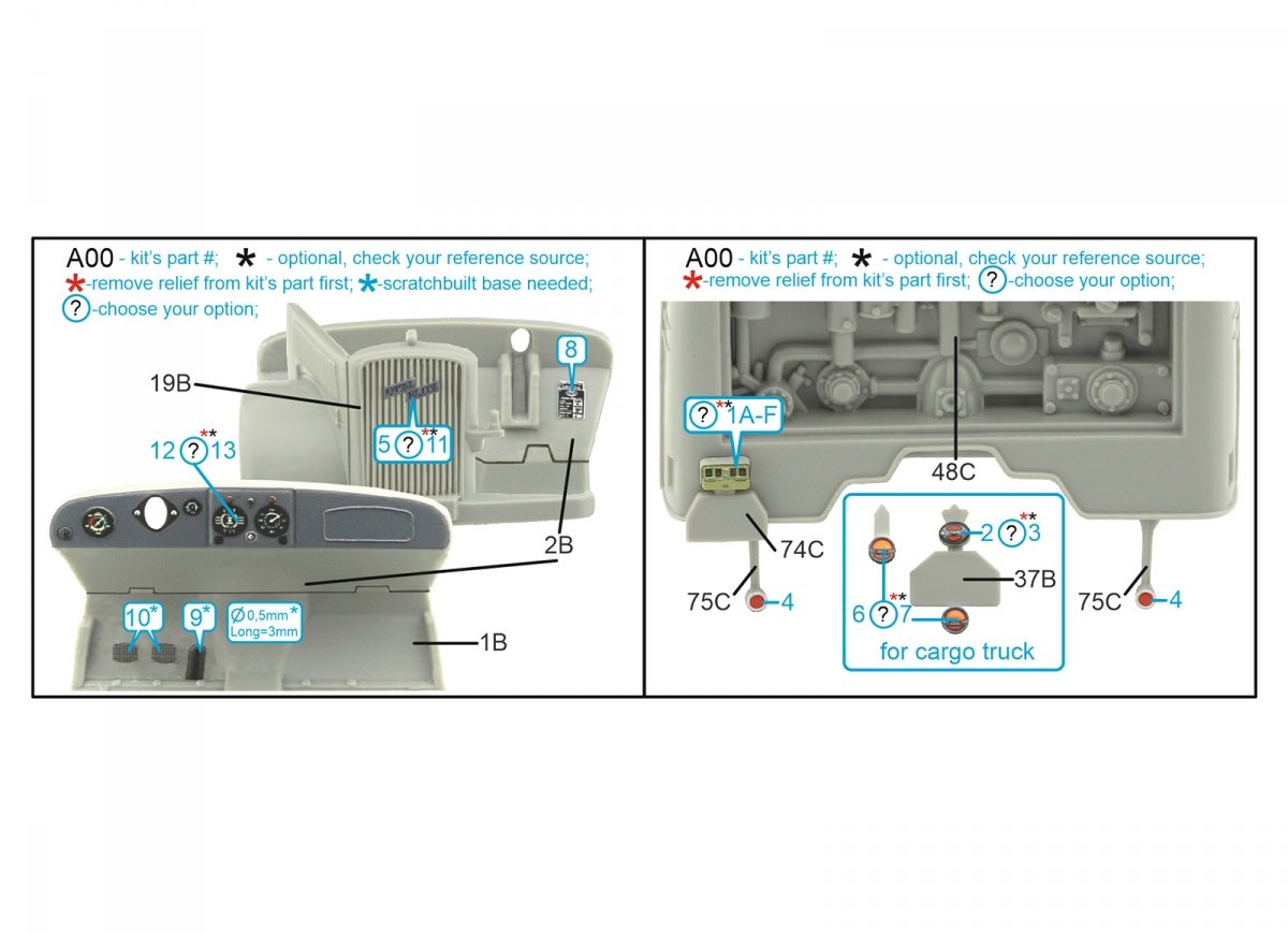 Quinta Studio QD48294 Opel Blitz family 3D-Printed &amp;amp; coloured Interior on decal paper (Tamiya/Italeri) 1/48 – zdjęcie 2