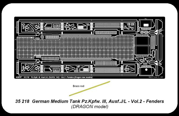 Aber 35218 German medium tank Pz.Kpfw. III, Ausf J/L - vol. 2 - additional set - fenders 1/35 – immagine 6