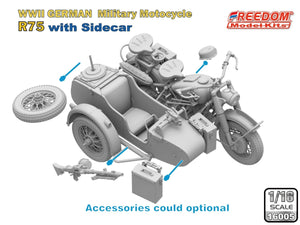 Freedom 16005 R75 with Sidecar WWII German Motorcycle 1/16 – immagine 5