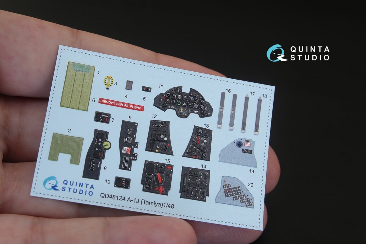 Quinta Studio QD48124 A-1J 3D-Printed &amp;amp; coloured Interior on decal paper (for Tamiya kit) 1/48 – zdjęcie 4