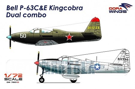 Dora Wings 7201D Bell P-63C&amp;amp;E Kincobra Dual combo 2in1 1/72