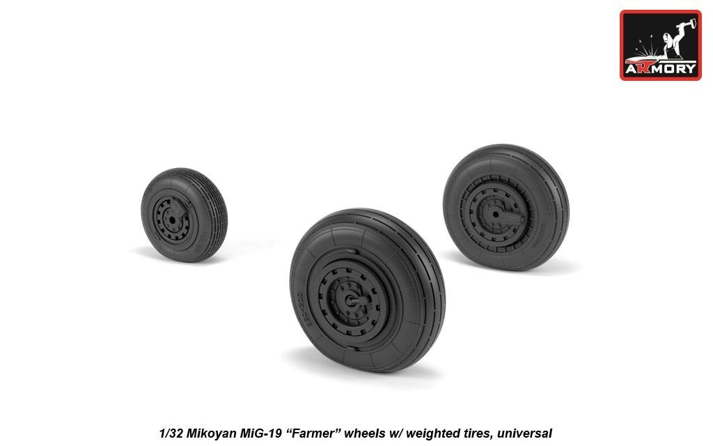 Armory Models AW32012 Mikoyan MiG-19 Farmer wheels w/ weighted tires 1/32 – zdjęcie 4