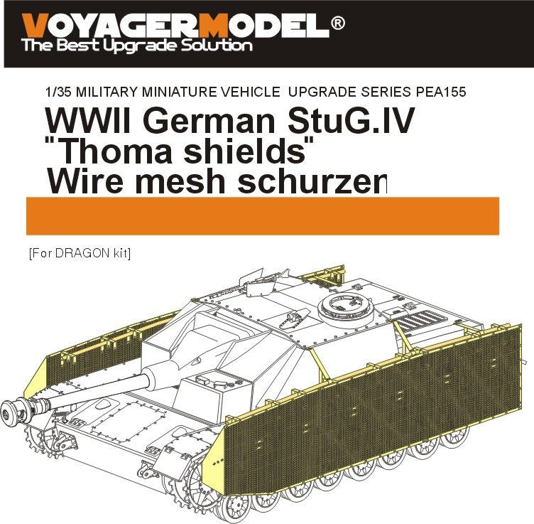 Voyager Model PEA155 WWII German StuG.IV "Thoma shields" wire mesh schürzen (For DRAGON Kit) 1/35