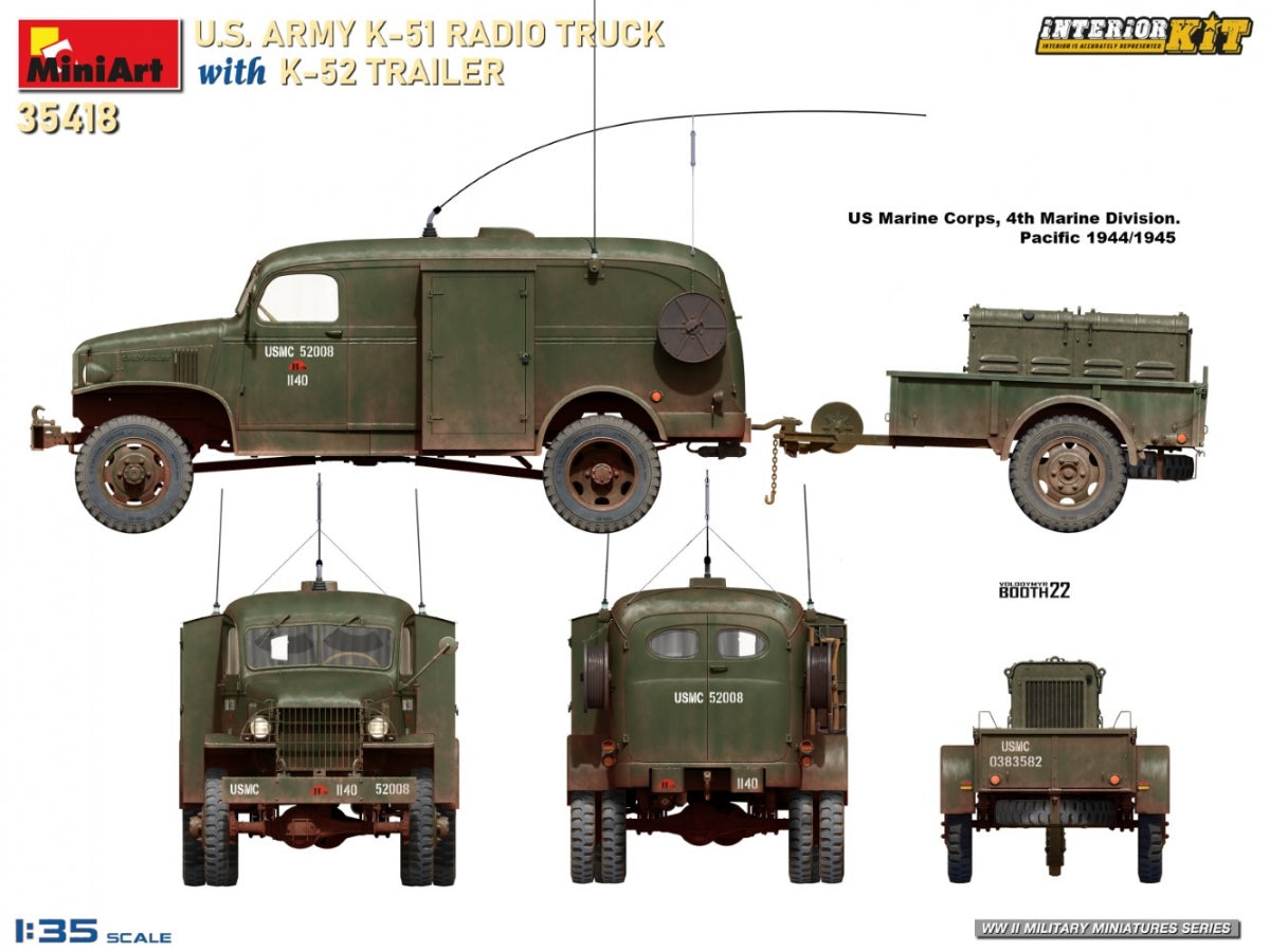 MiniArt 35418 US ARMY K-51 RADIO TRUCK WITH K-52 TRAILER. INTERIOR KIT 1/35 – Bild 16