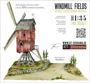 RT-Diorama 35053 Champs de moulins à vent, plaque de base détaillée pour diorama (plaque de base uniquement !) 1/35